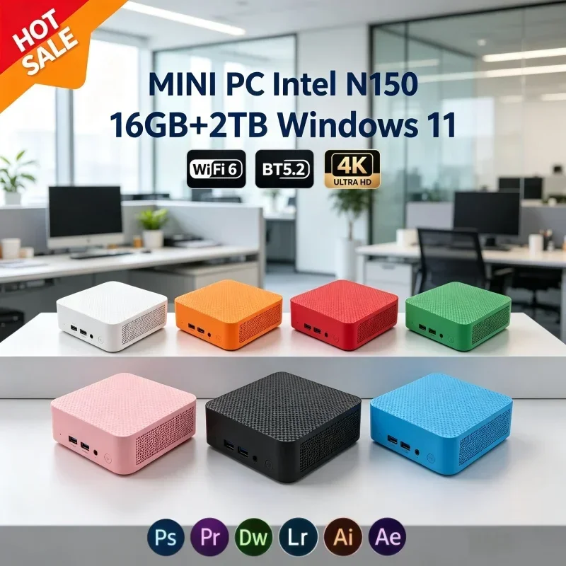 Pc Gaming Compact - Mini PC N150, système Windows 11,