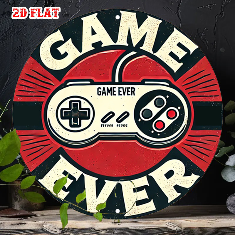 Gaming Controller - Panneau en aluminium rond rétro 2D