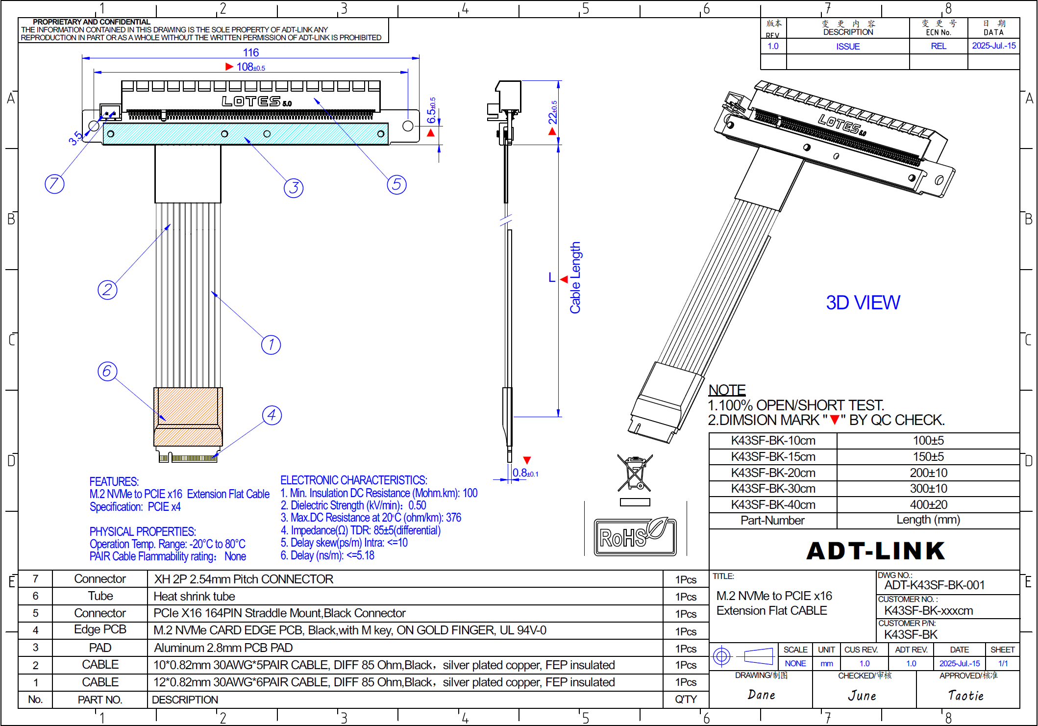Câble Riser ADT-LINK M.2 NGFF  - Gpu Vertical Mount avis et prix