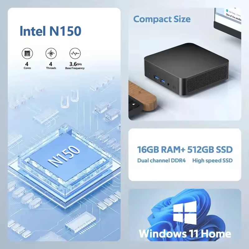 Mini PC Portable Intel N150 20 - Pc Gaming Compact avis et prix